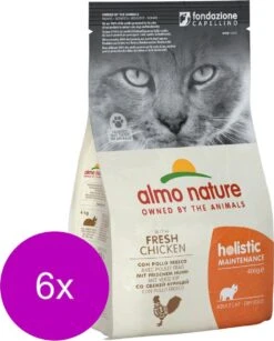 Almo Nature Cat Holistic Adult 400 G – Kattenvoer – 6 X Kip