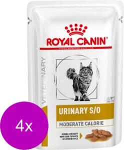 Royal Canin Veterinary Diet Urinary S/O Moderate Calorie Morsels Gravy Wet – Kattenvoer – 4 X 12×85 G