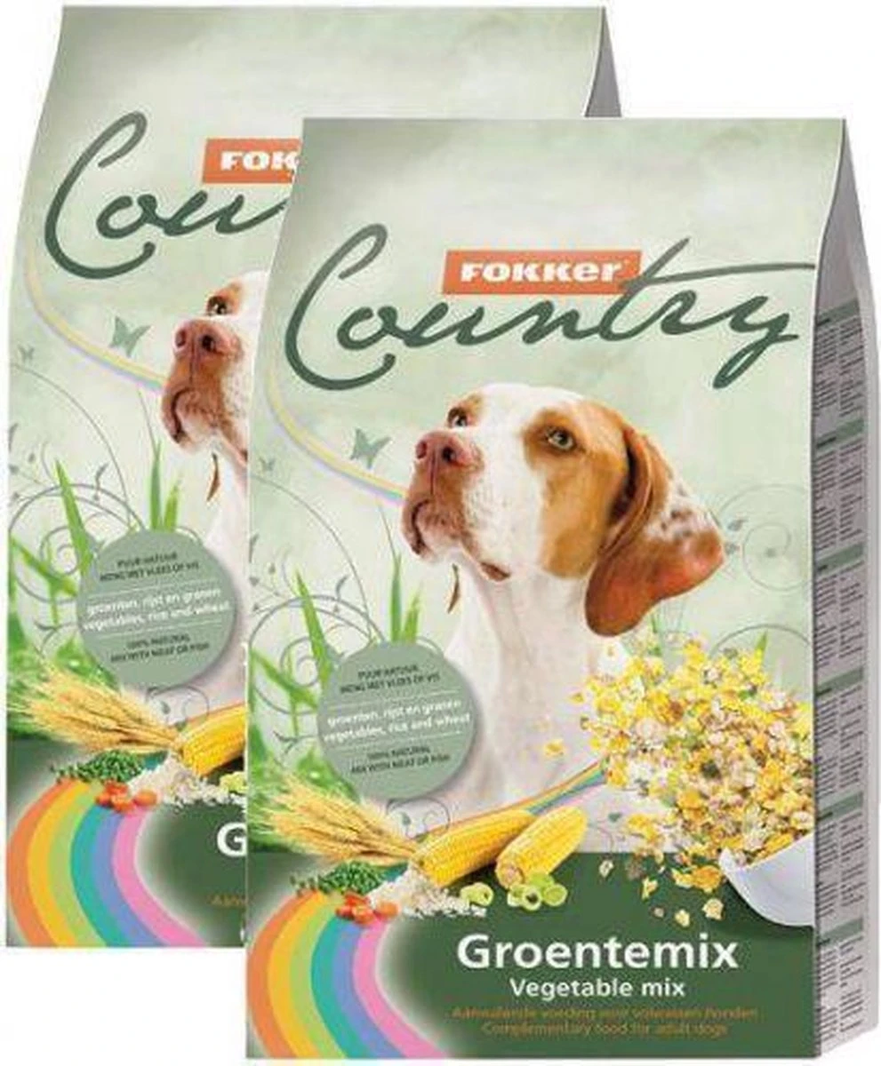2×6 Kg Fokker Country Groentemix Hondenvoer 3 2×6 Kg Fokker Country Groentemix Hondenvoer